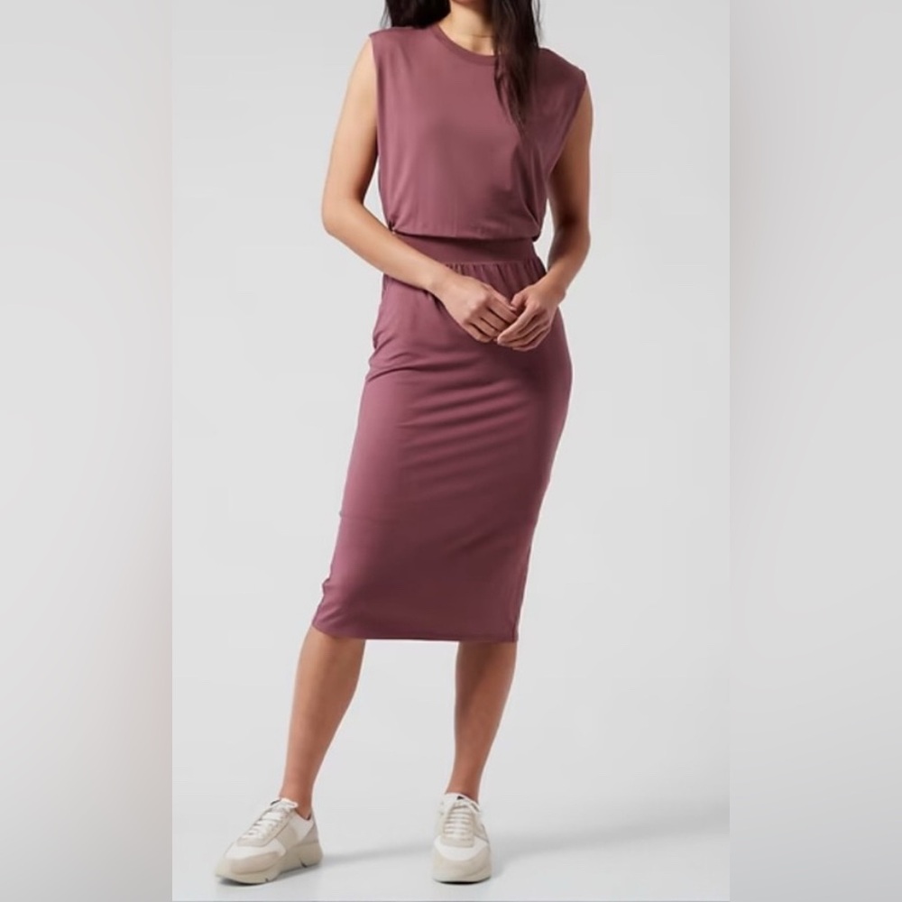 Athleta Santorini Cinch Dress in Tawny Rose, Size L